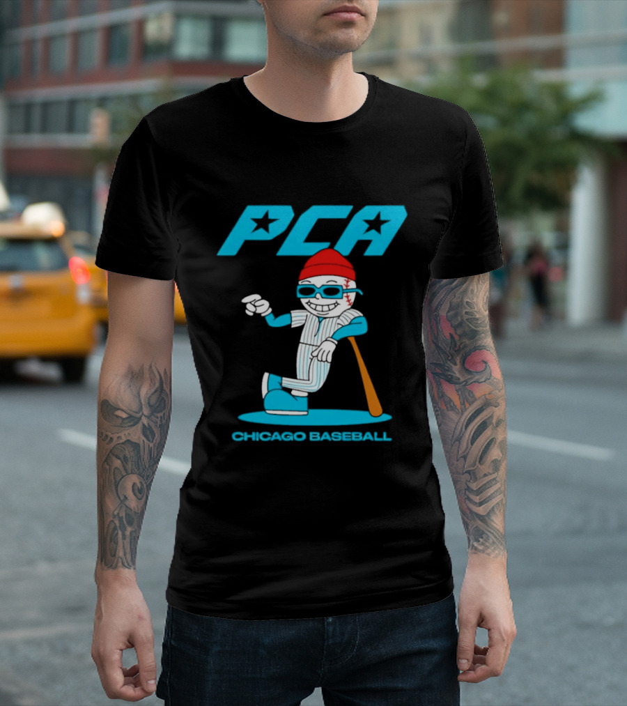 PCA Chicago Baseball Mascot With Bat And Cap T-Shirt