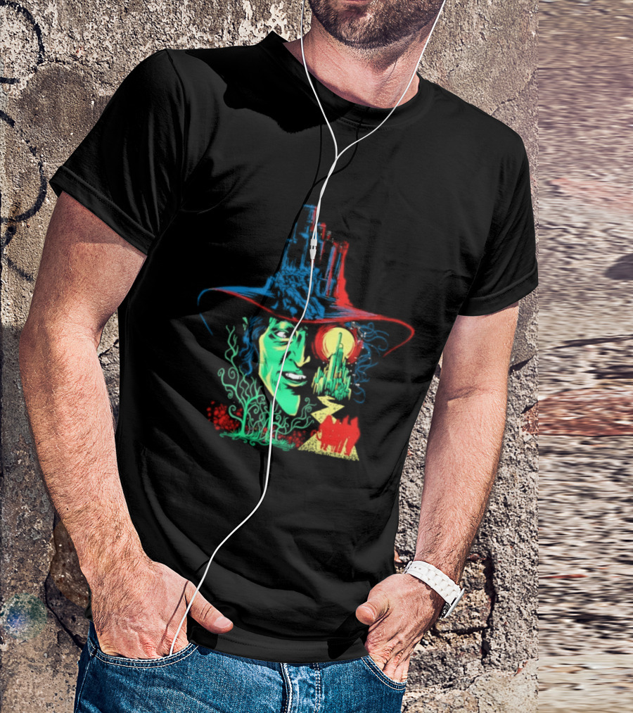 Pieces Of Oz Emerald City Wizard Face And Hat In Artistic T-Shirt