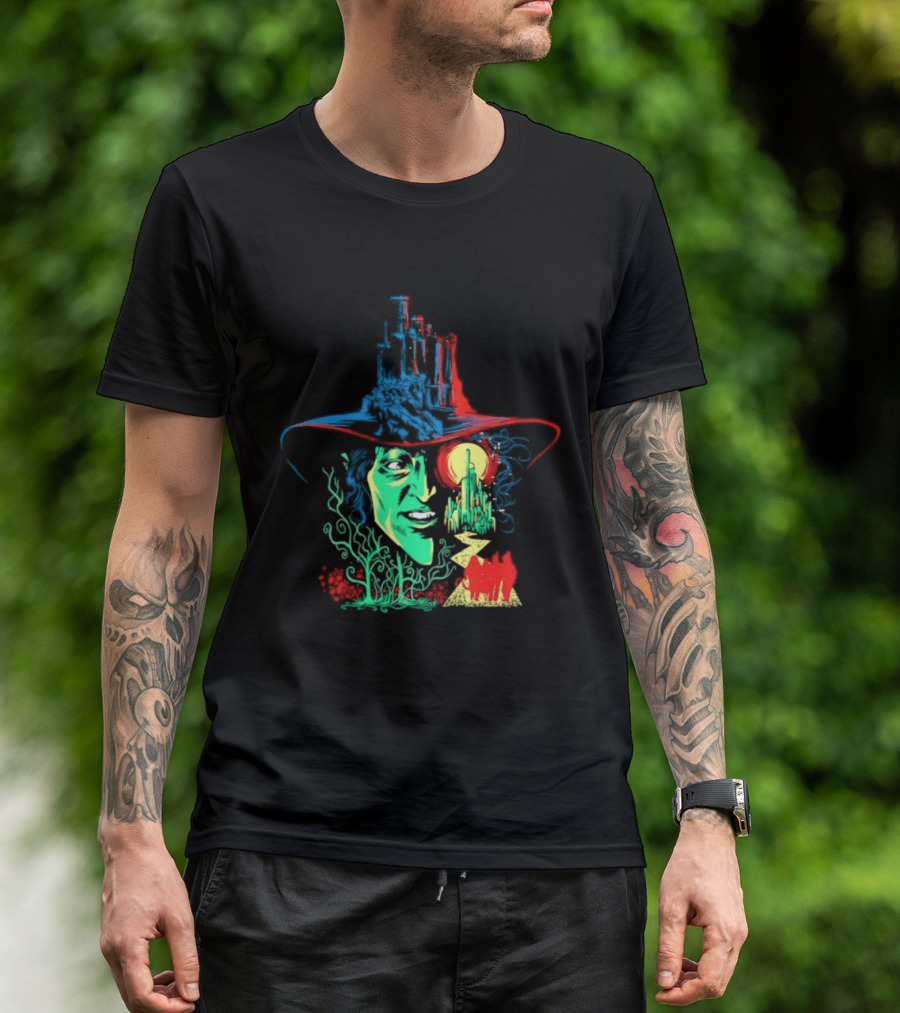 Pieces Of Oz Emerald City Wizard Face And Hat In Artistic T-Shirt