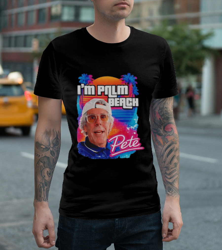 I'm Palm Beach Pete Retro Sunset Tropical Vibes Ocean Blue T-Shirt