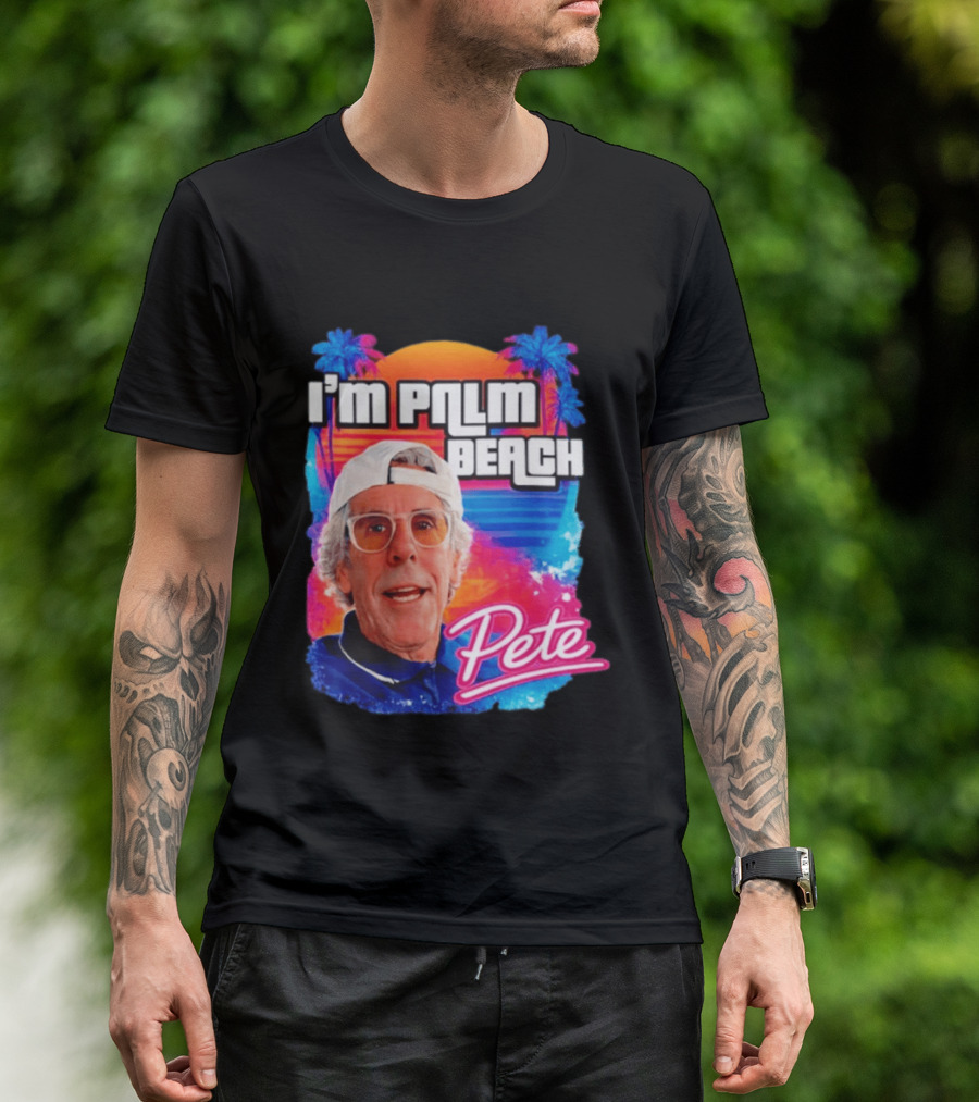 I'm Palm Beach Pete Retro Sunset Tropical Vibes Ocean Blue T-Shirt