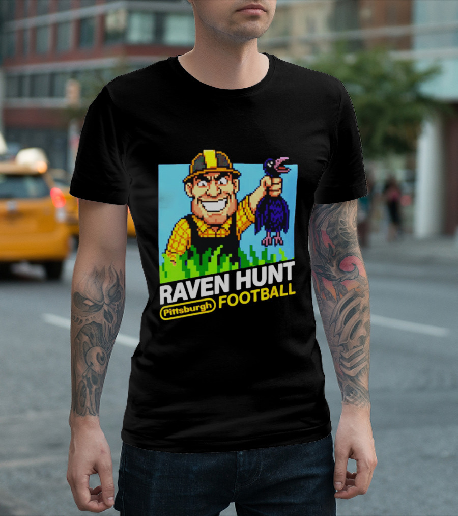 Raven Hunt Pittsburgh Football 8bit Game T-Shirt