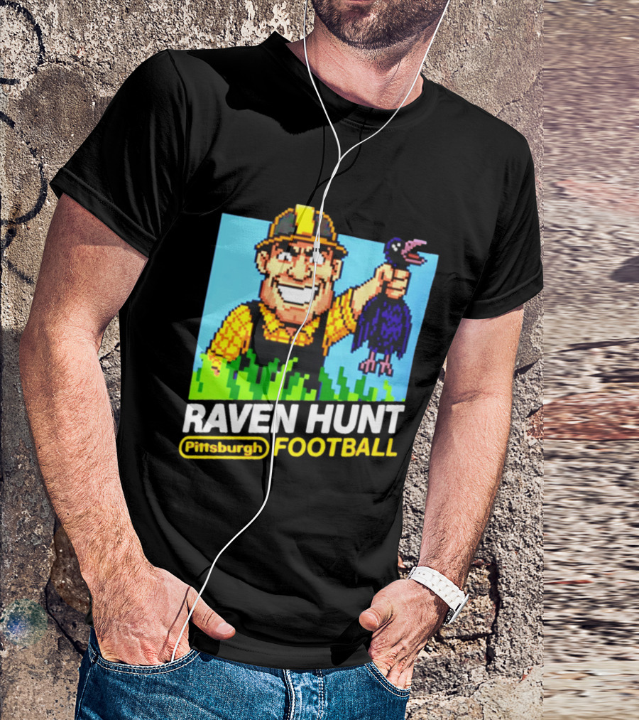 Raven Hunt Pittsburgh Football 8bit Game T-Shirt