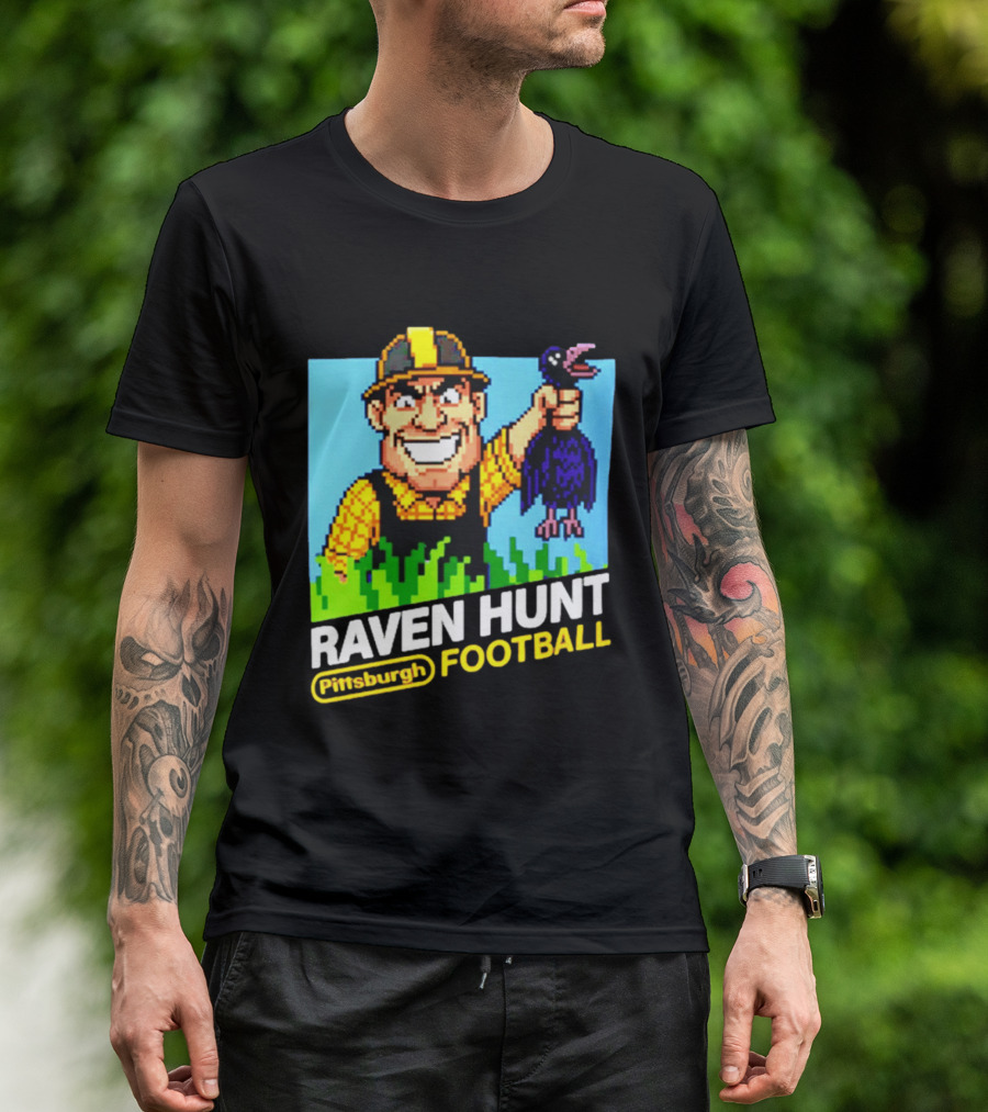Raven Hunt Pittsburgh Football 8bit Game T-Shirt