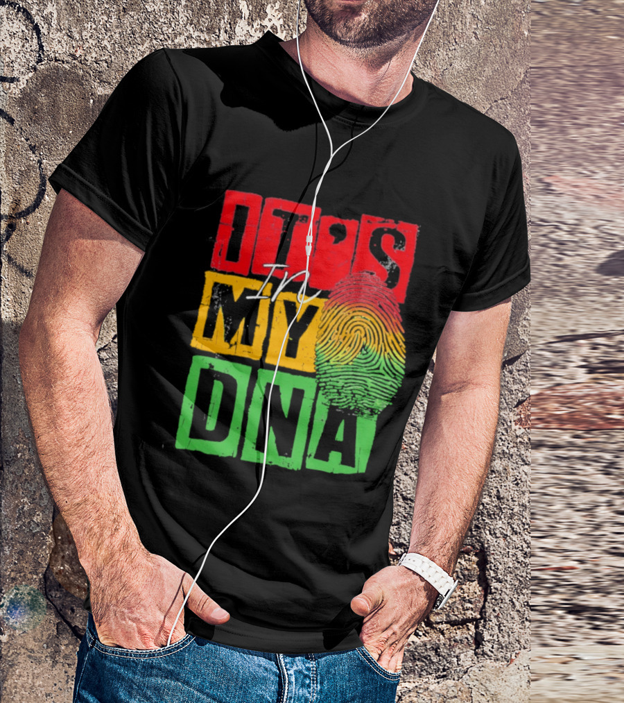Juneteenth Black Queen It's In My DNA Fingerprint Red Yellow Green T-Shirt
