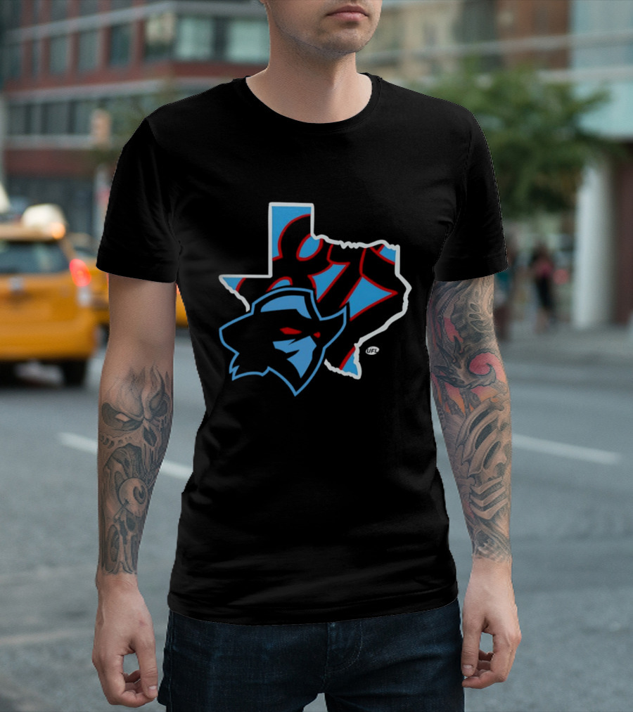 San Antonio Brahmas Texas United Football Team Logo Map T-Shirt