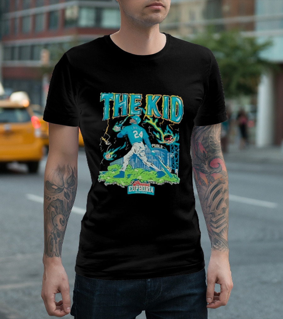 Ken Griffey Jr Seattle Mariners The Kid 24 Planet Euphoria Retro Baseball T-Shirt