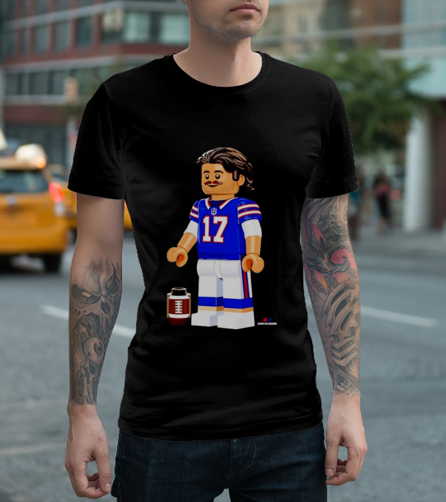 Lego Josh Allen Buffalo Bills 17 Quarterback Minifigure Football Fan Collectible T-Shirt