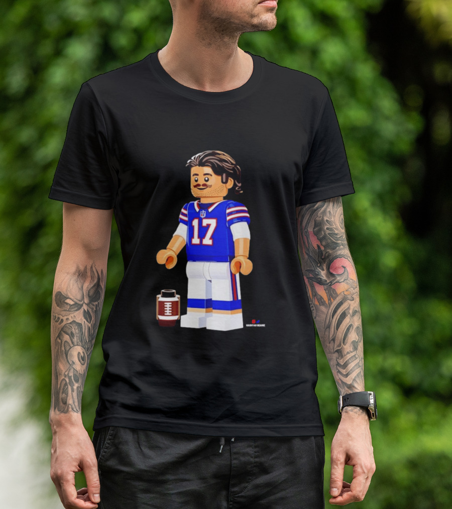 Lego Josh Allen Buffalo Bills 17 Quarterback Minifigure Football Fan Collectible T-Shirt
