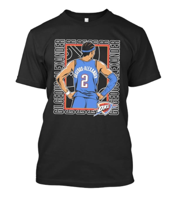Shai Gilgeous Alexander Oklahoma City Thunder Number 2 Player Pose Repeat T-Shirt