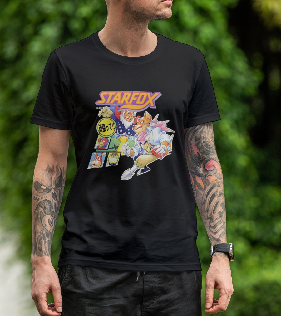 Starfox Japanese Kanji Manga Style Characters T-Shirt
