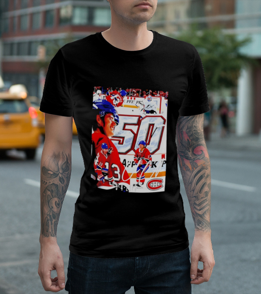 Montreal Canadiens Cole Caufield 50 Goals Celebration 2026 T-Shirt
