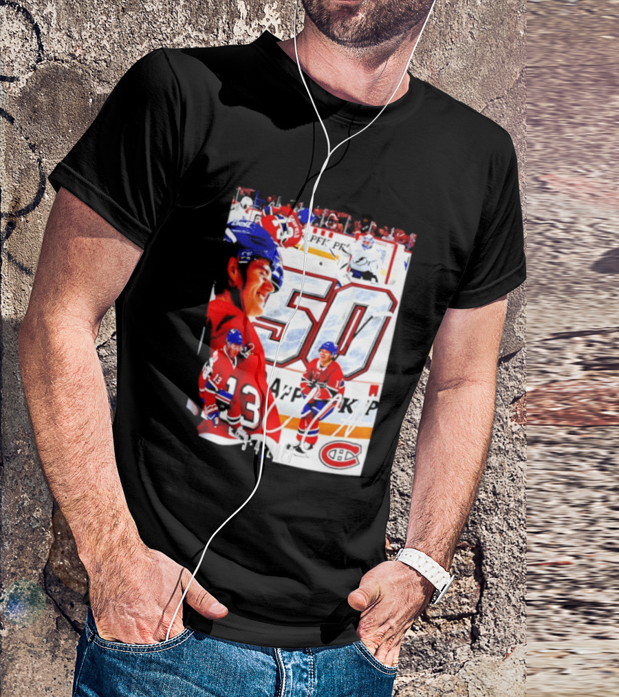 Montreal Canadiens Cole Caufield 50 Goals Celebration 2026 T-Shirt
