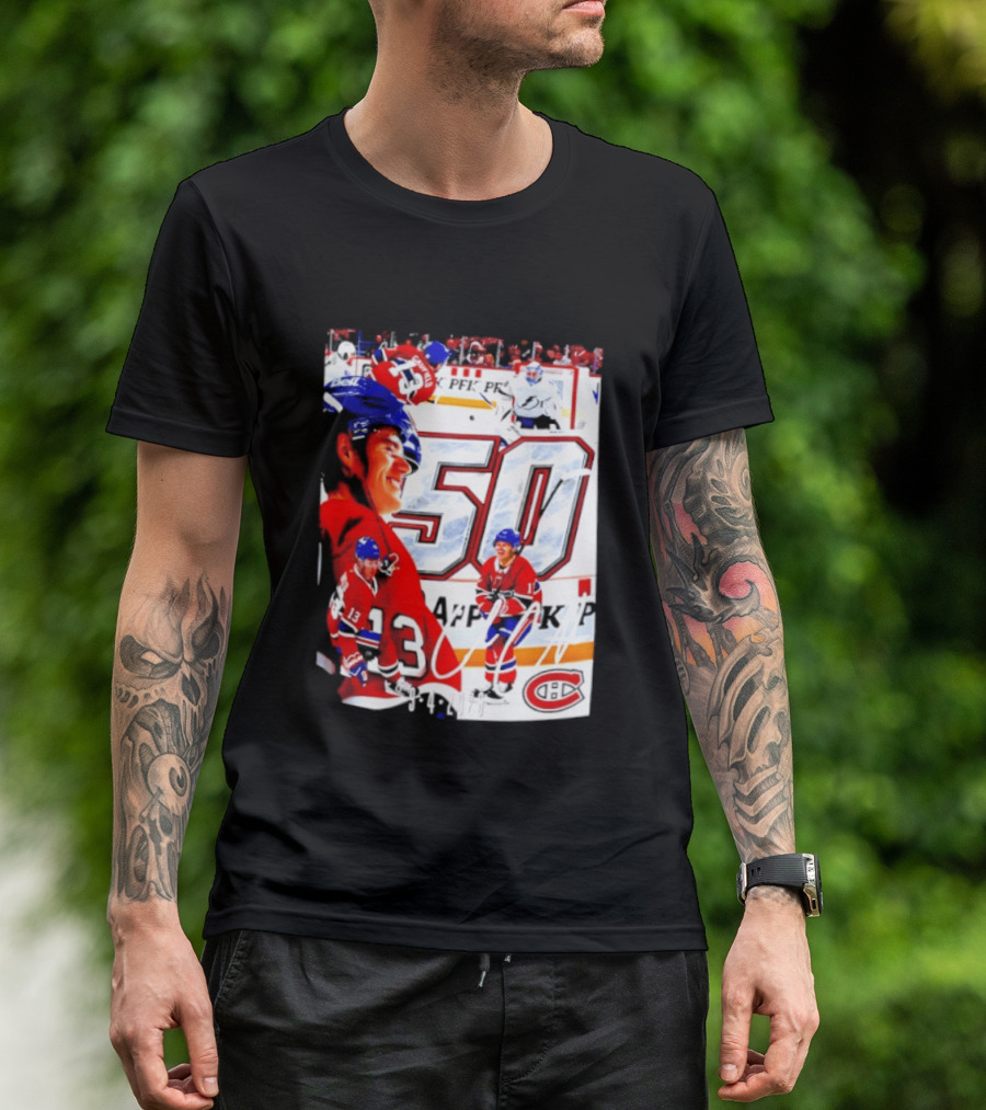 Montreal Canadiens Cole Caufield 50 Goals Celebration 2026 T-Shirt