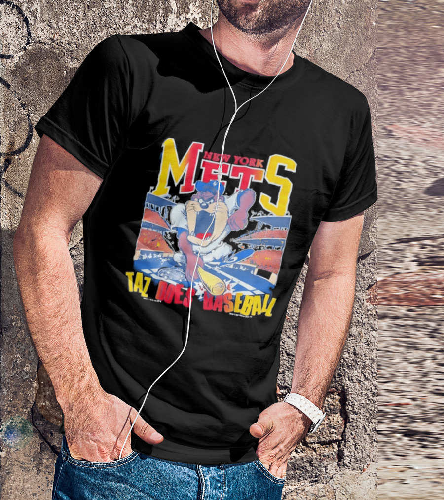 New York Mets Taz Does Baseball Stadium Scene T-Shirt