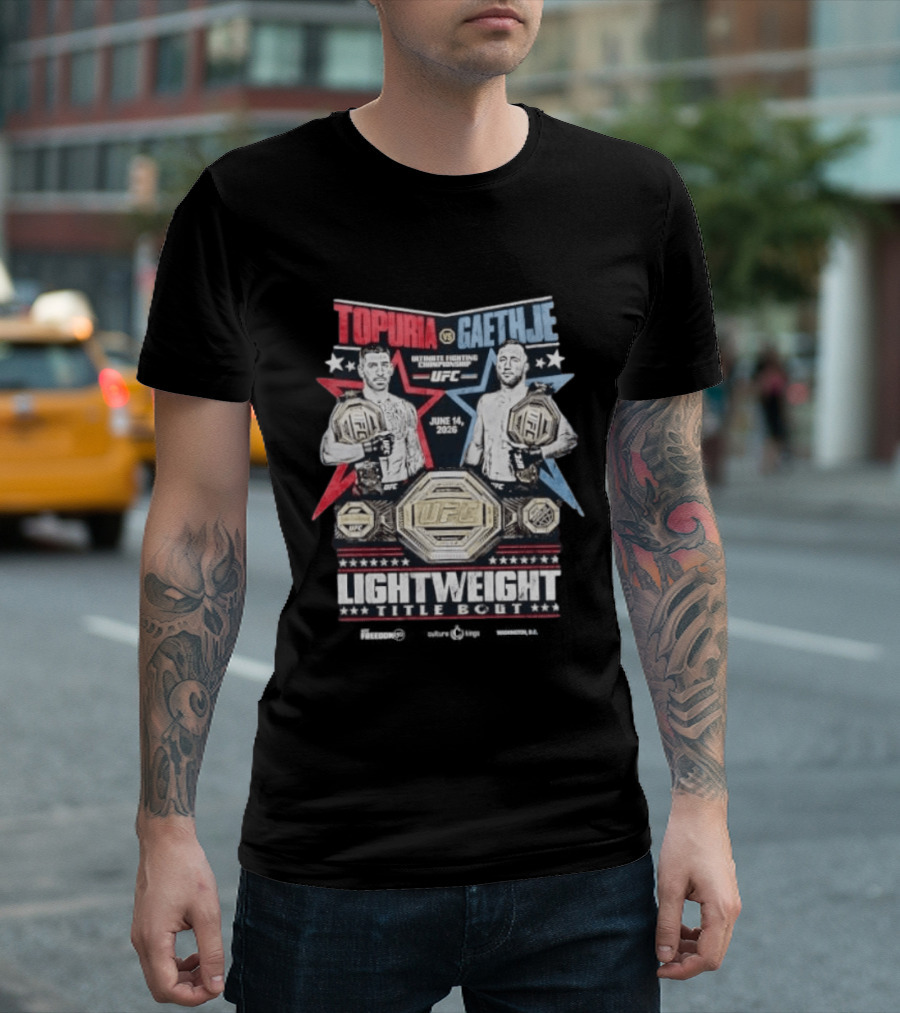 Topuria Vs Gaethje UFC Lightweight Title Bout June 14 2026 Championship T-Shirt