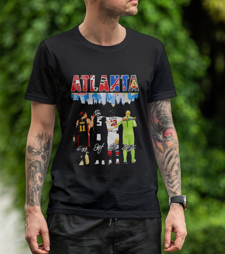 Atlanta Sports Trae Young Ronald Acuña Jr Hawks Falcons Braves United FC NBA MLB MLS T-Shirt