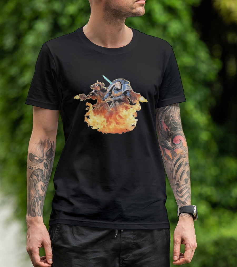 Warhammer 40 000 Boltgun II Double Battle Flames T-Shirt