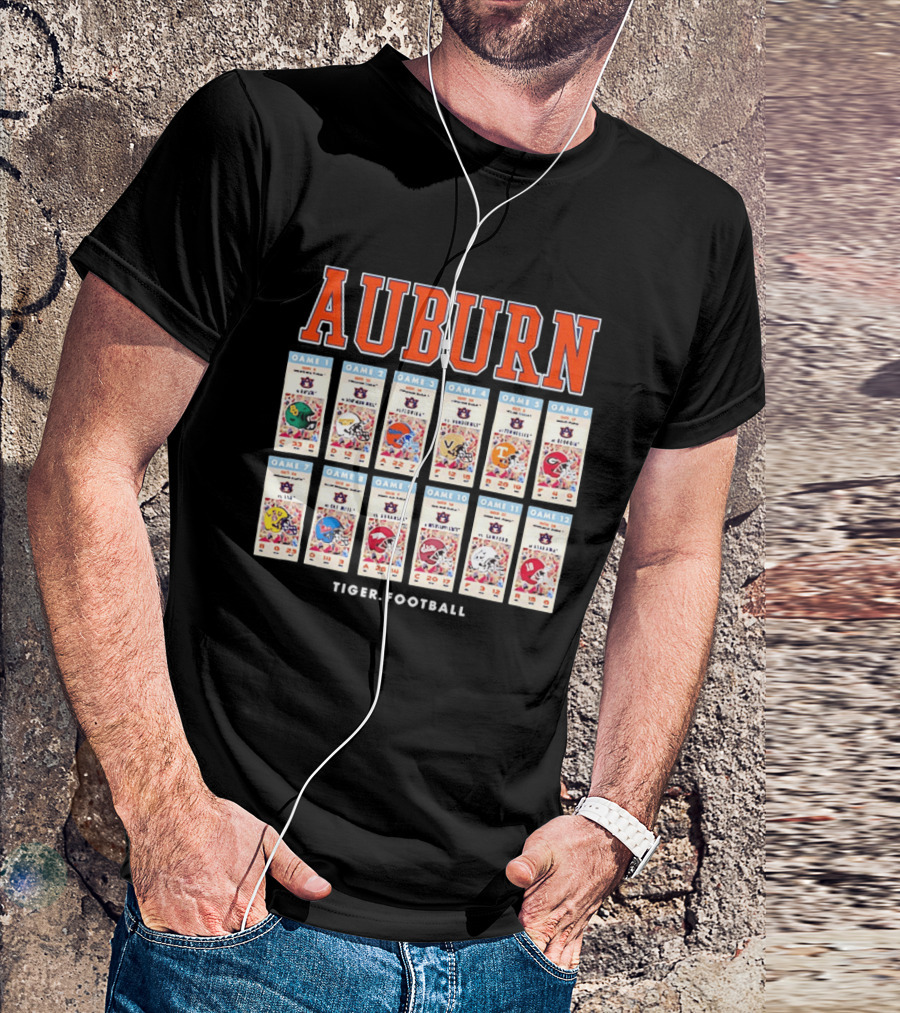 Auburn Football Schedule 2023 Game Days Baylor Florida Vanderbilt Tennessee LSU Alabama T-Shirt