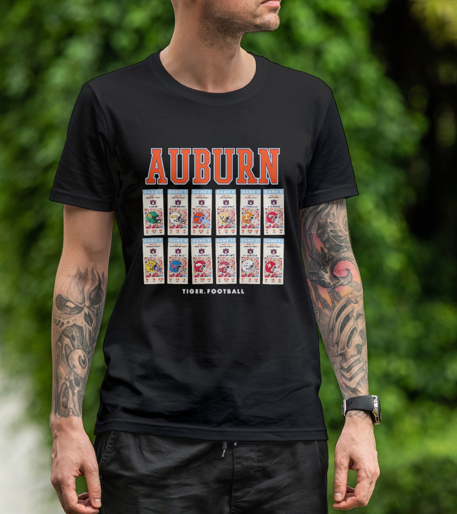 Auburn Football Schedule 2023 Game Days Baylor Florida Vanderbilt Tennessee LSU Alabama T-Shirt