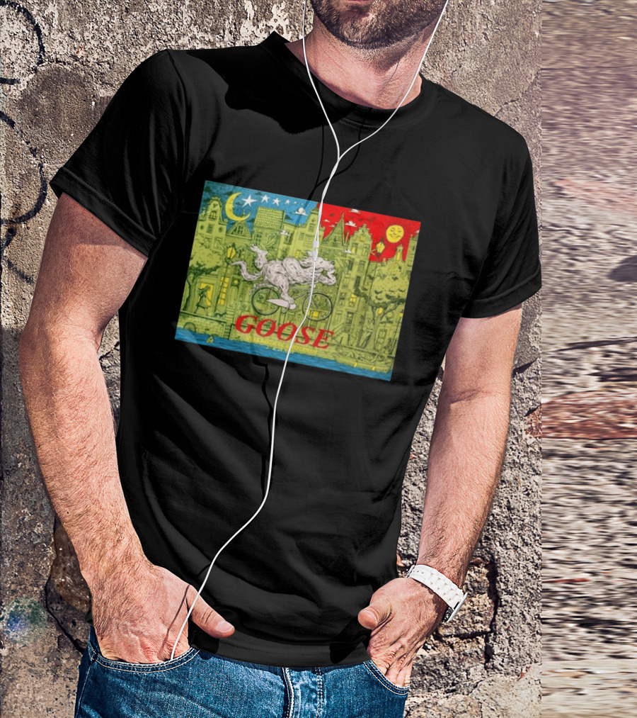 Goose Amsterdam Netherlands 2026 Melkweg Max 27 28 May Gig Bicycle Moon Sun Wolf Houses T-Shirt