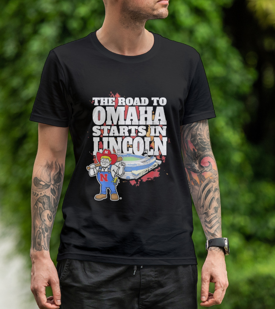 Herbie Husker Cornhuskers Road To Omaha Lincoln Nebraska Stadium T-Shirt