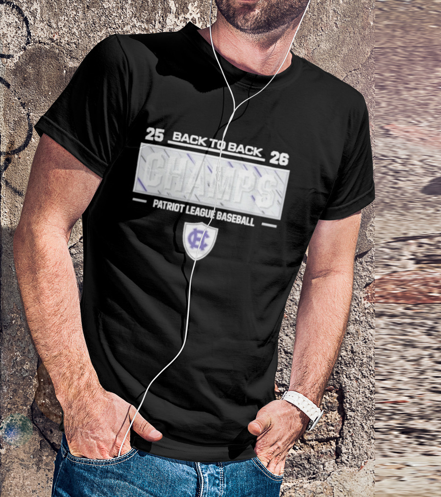 Back To Back Champs 2026 Patriot League Baseball Holy Cross T-Shirt