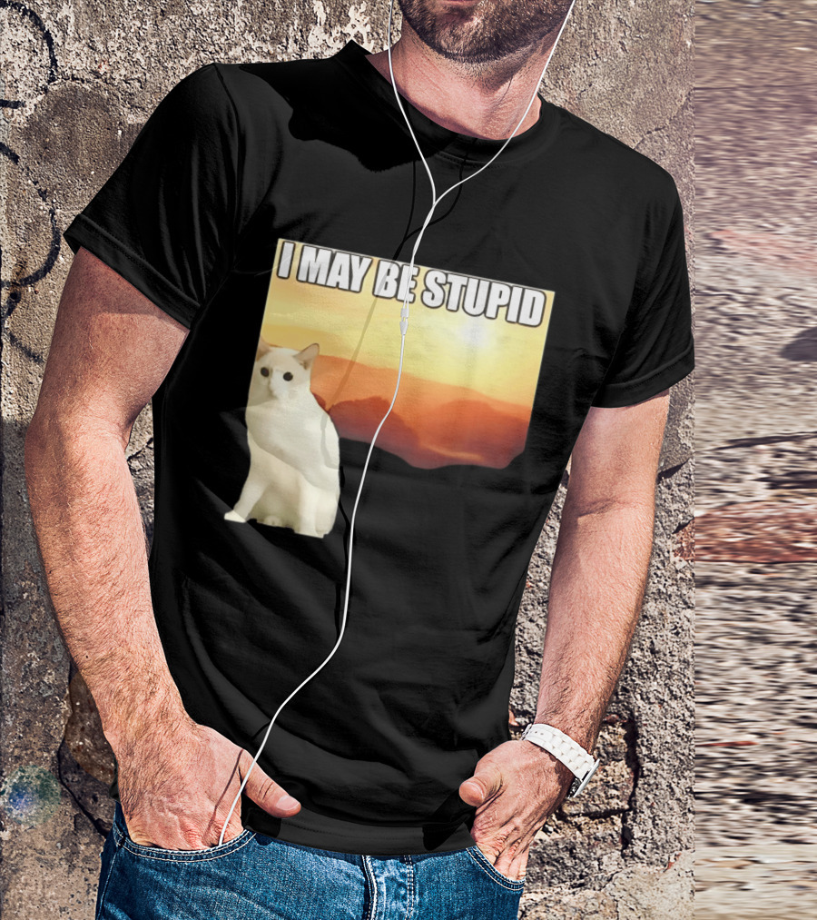 I May Be Stupid Cat With Sunrise T-Shirt