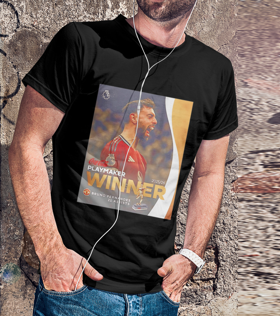 Coca Cola Playmaker Winner Bruno Fernandes Manchester United 2025/26 21 Assists T-Shirt