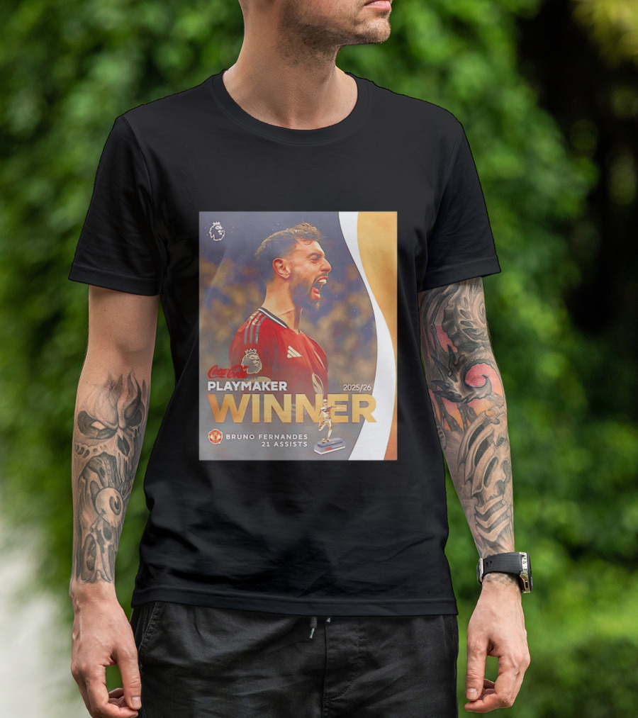 Coca Cola Playmaker Winner Bruno Fernandes Manchester United 2025/26 21 Assists T-Shirt