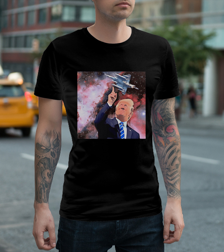 Donald Trump Stellar Commander Galaxy Jet Space Scene T-Shirt