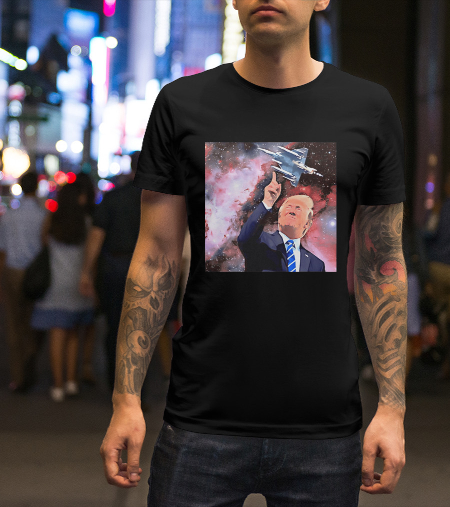 Donald Trump Stellar Commander Galaxy Jet Space Scene T-Shirt