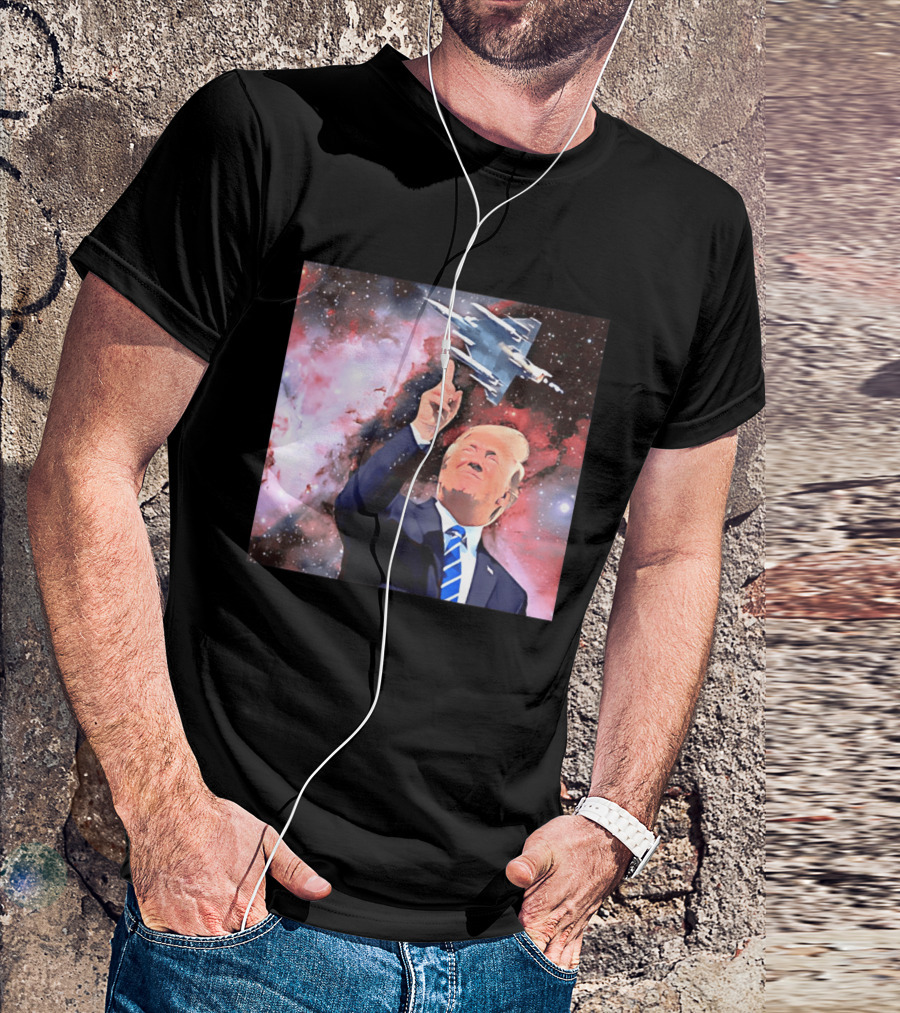 Donald Trump Stellar Commander Galaxy Jet Space Scene T-Shirt