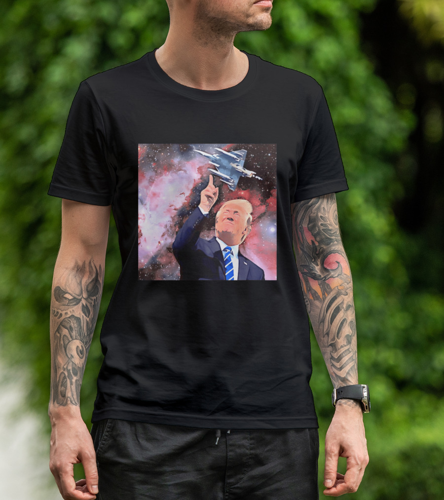 Donald Trump Stellar Commander Galaxy Jet Space Scene T-Shirt
