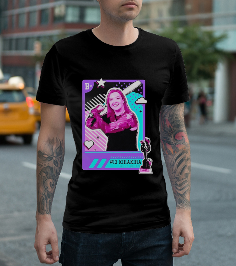 B Kirakira Troll Queen 13 X1 Star Baseball Player Card T-Shirt