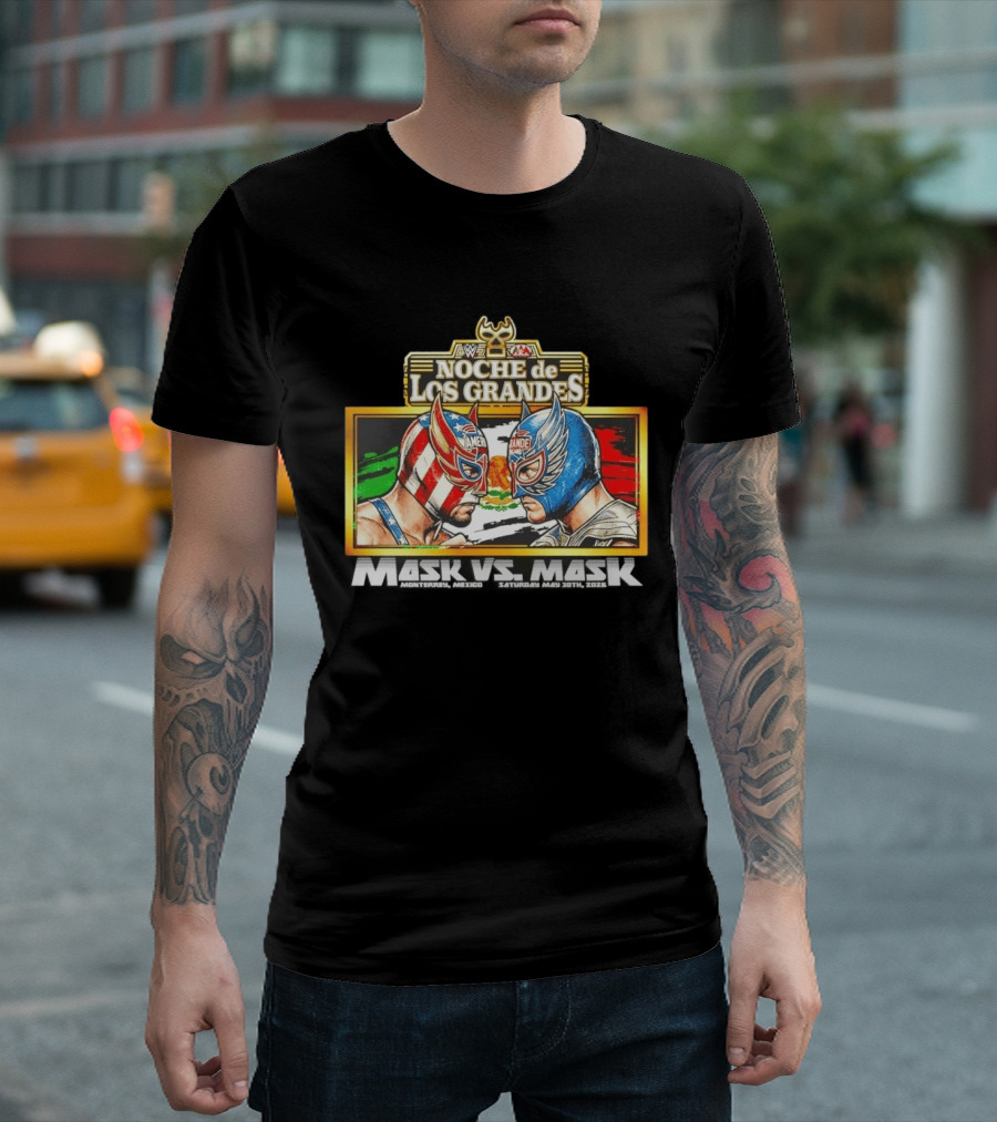 WWE Noche De Los Grandes Mask Vs Mask Monterrey Mexico Saturday May 30 2026 T-Shirt