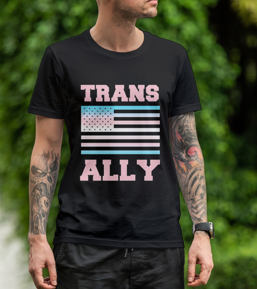 Trans Ally Pride USA Flag T-Shirt