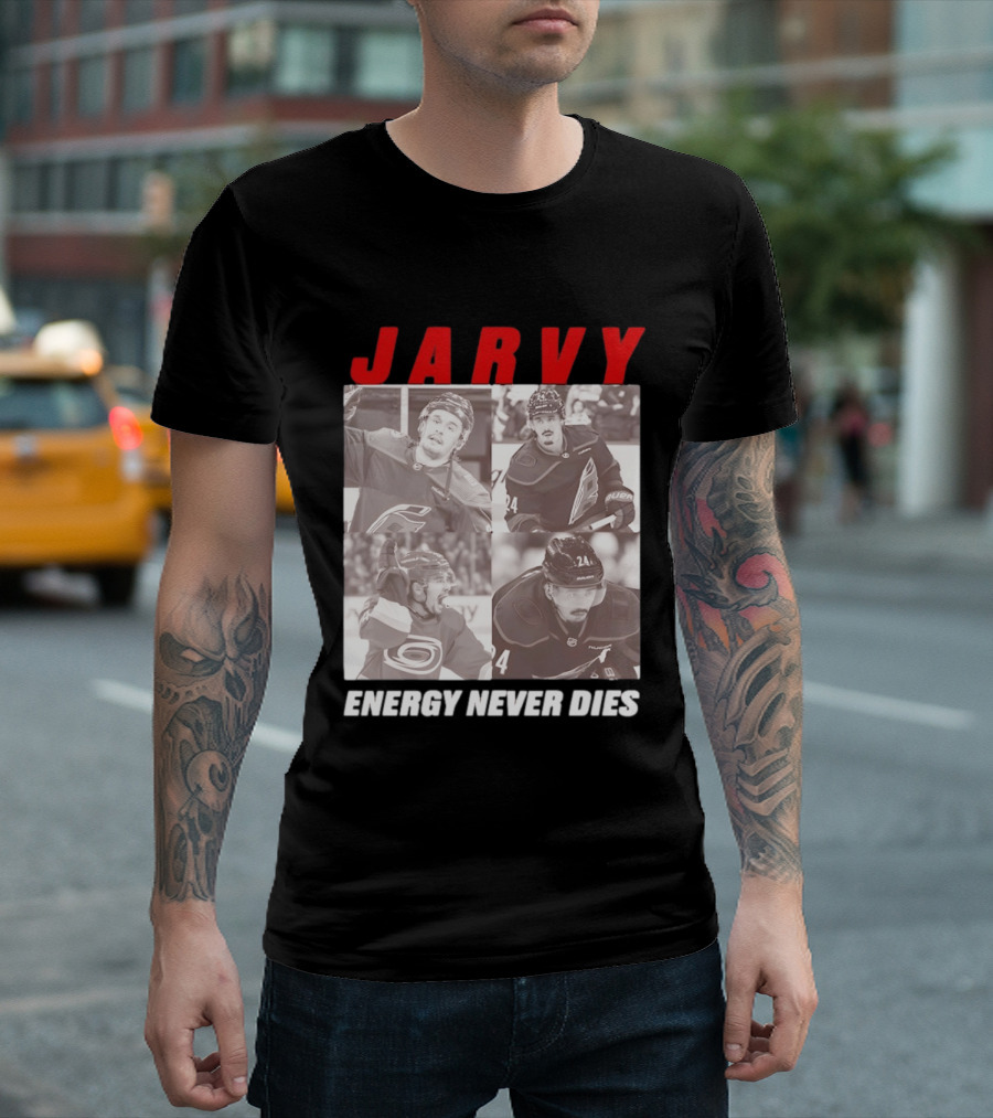 Seth Jarvis Jarvy Carolina Hurricanes Energy Never Dies T-Shirt