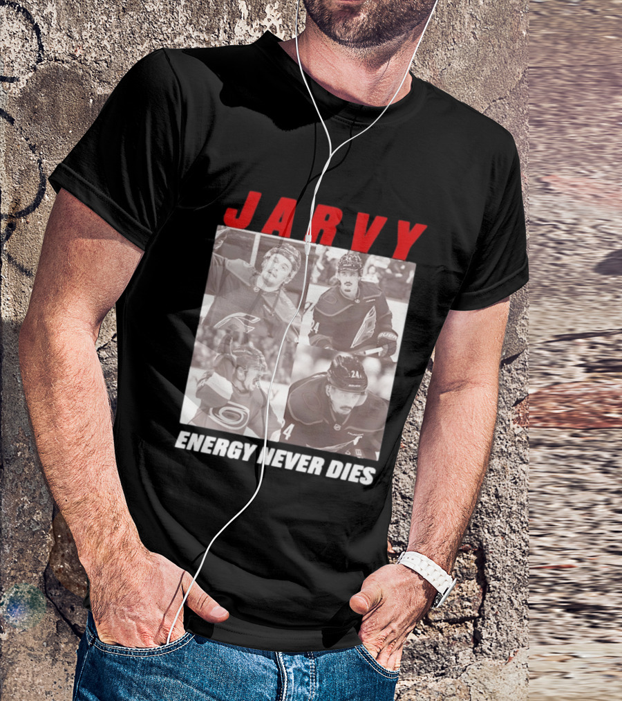 Seth Jarvis Jarvy Carolina Hurricanes Energy Never Dies T-Shirt