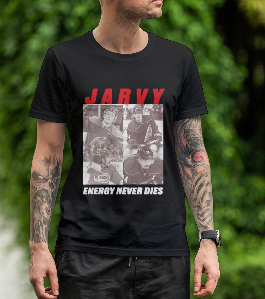 Seth Jarvis Jarvy Carolina Hurricanes Energy Never Dies T-Shirt