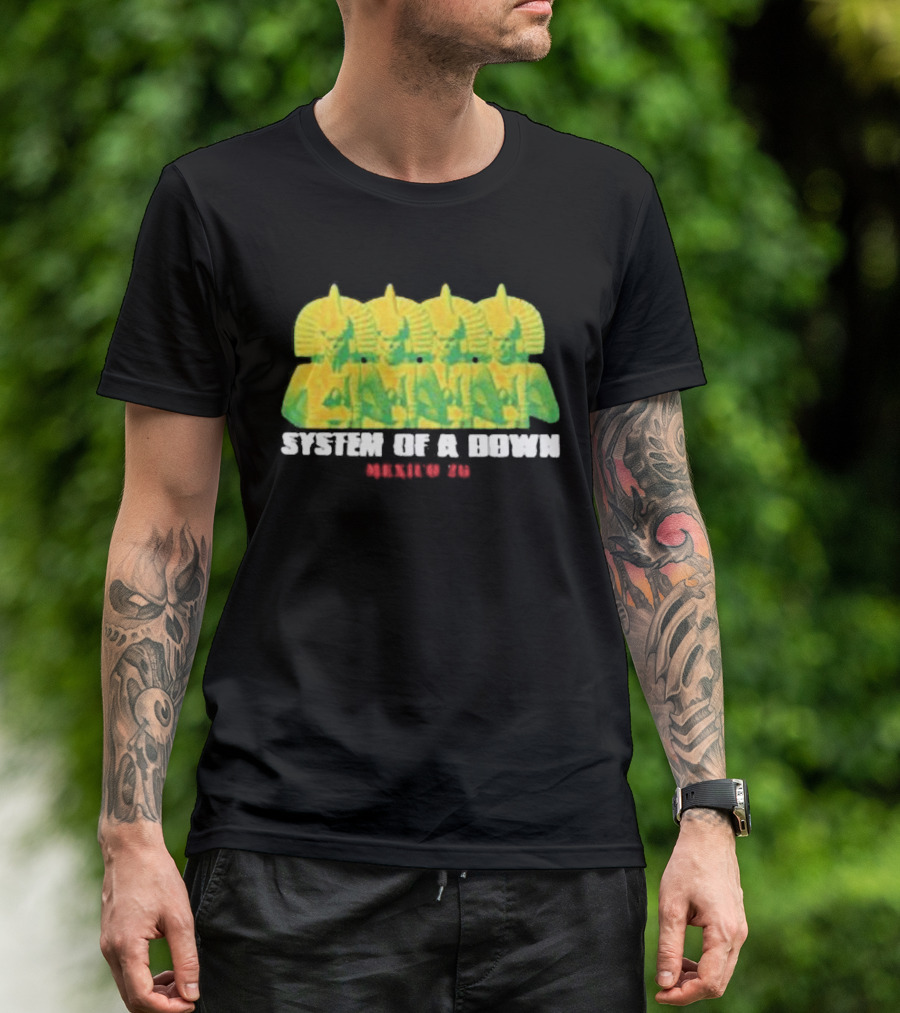 Original System Of A Down Pharaohs CDMX Mexico 2026 Event Estadio GNP Seguros May 27 28 T-Shirt