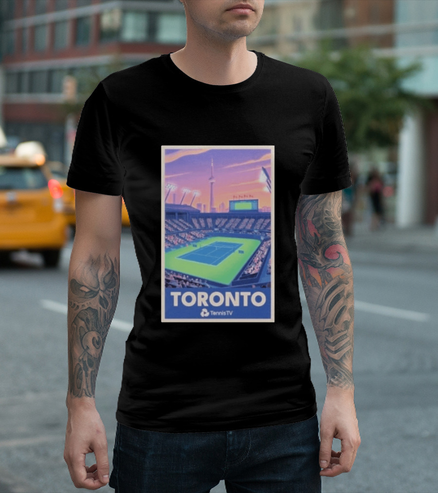 Toronto Tennis Stadium Illustration Tennis TV T-Shirt