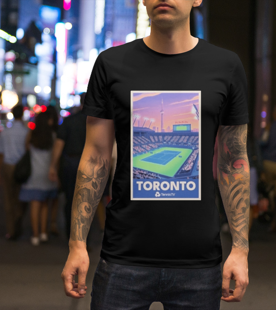 Toronto Tennis Stadium Illustration Tennis TV T-Shirt