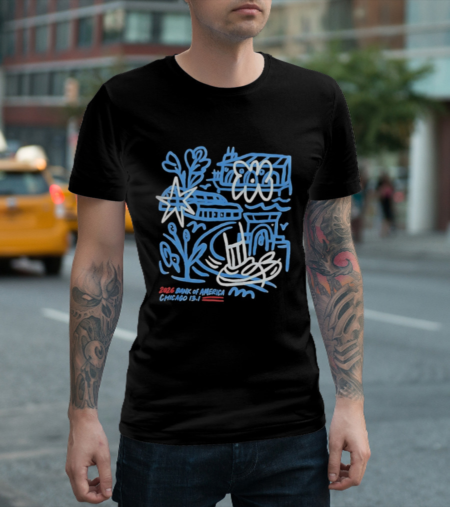 2026 Bank Of America Chicago 13.1 Race Skyline And Landmarks T-Shirt