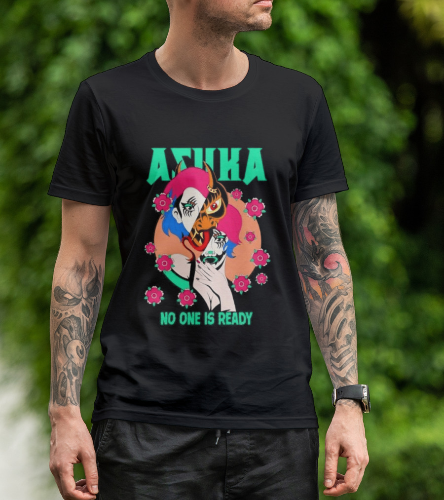 Asuka No One Is Ready Masked Floral T-Shirt