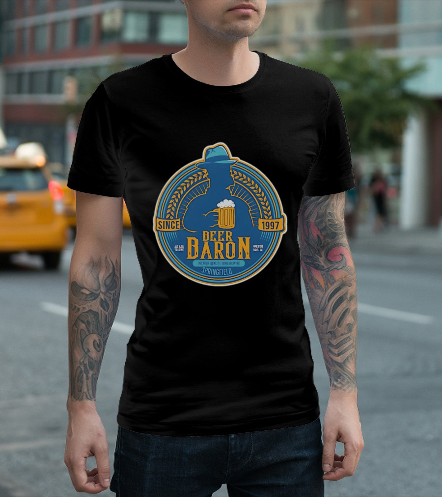 Beer Baron Since 1997 Premium Quality Homebrewing Springfield T-Shirt