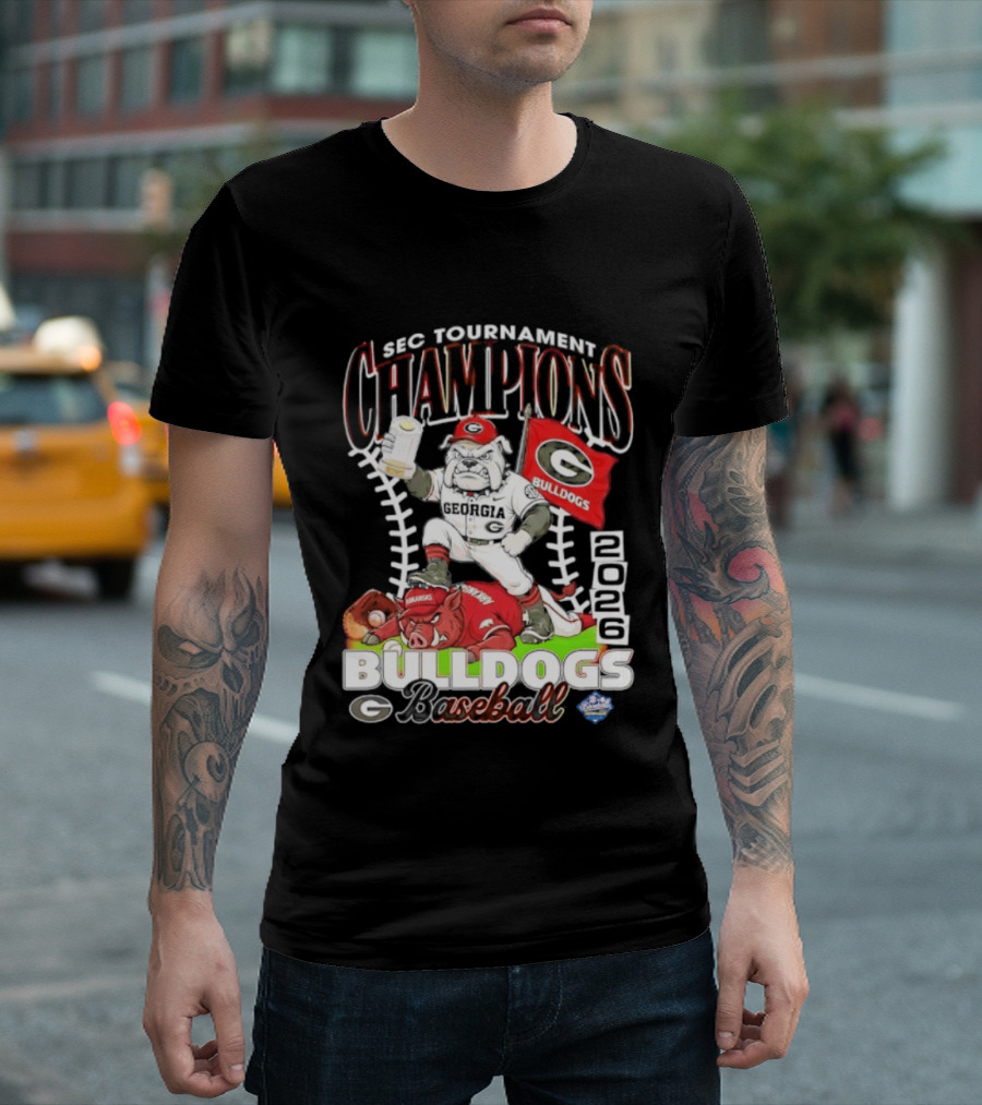 Georgia Bulldogs SEC Tournament Champions 2026 Baseball Victory T-Shirt