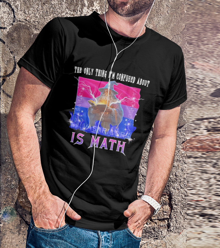 Bisexual Confused About Math Wizard With Flag T-Shirt