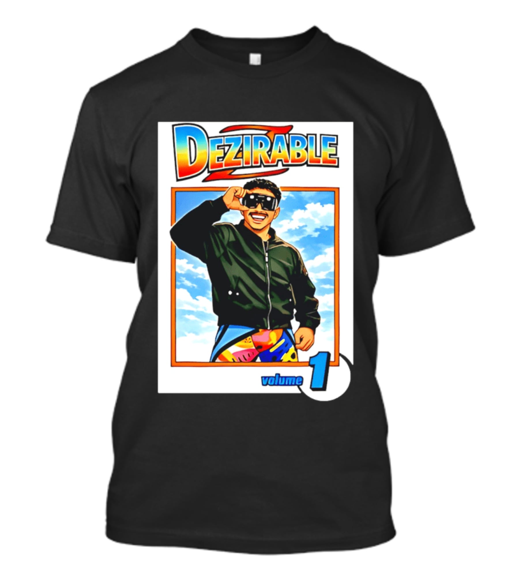 Dezirable Volume 1 Manga Cover Retro Style Sunglasses Colorful T-Shirt
