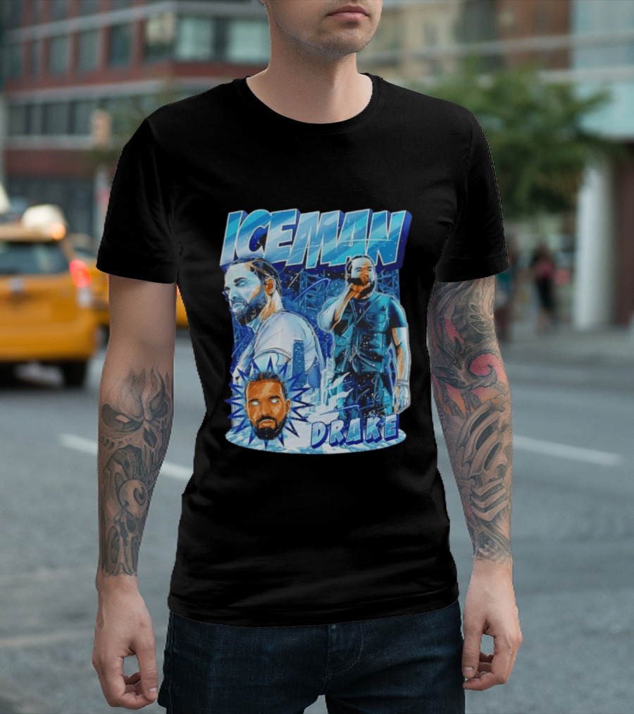 Drake Iceman Glowing Eyes Frozen City T-Shirt